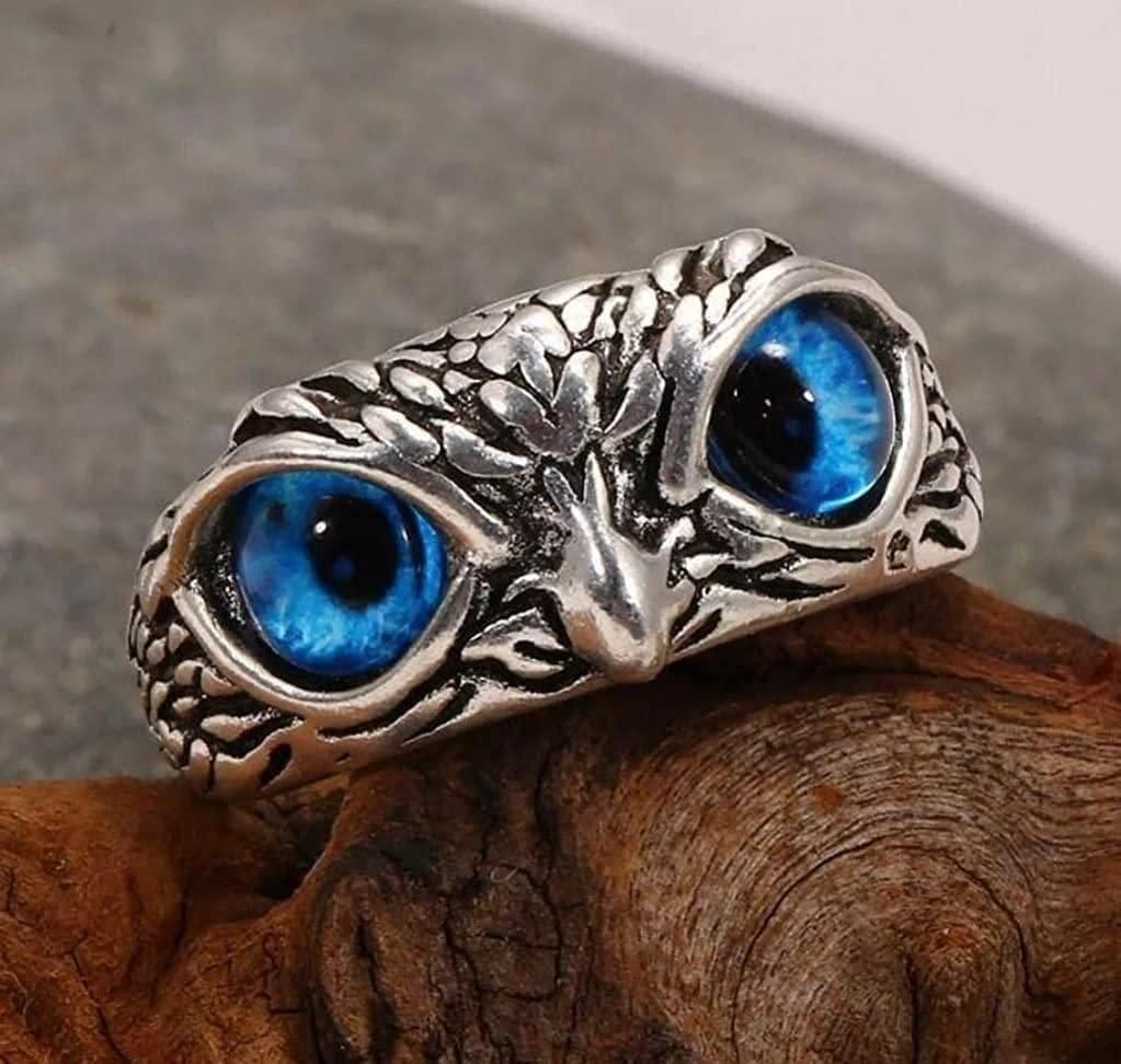 SILVERKART™  Adjustable Silver Eagle Eye Ring for Men
